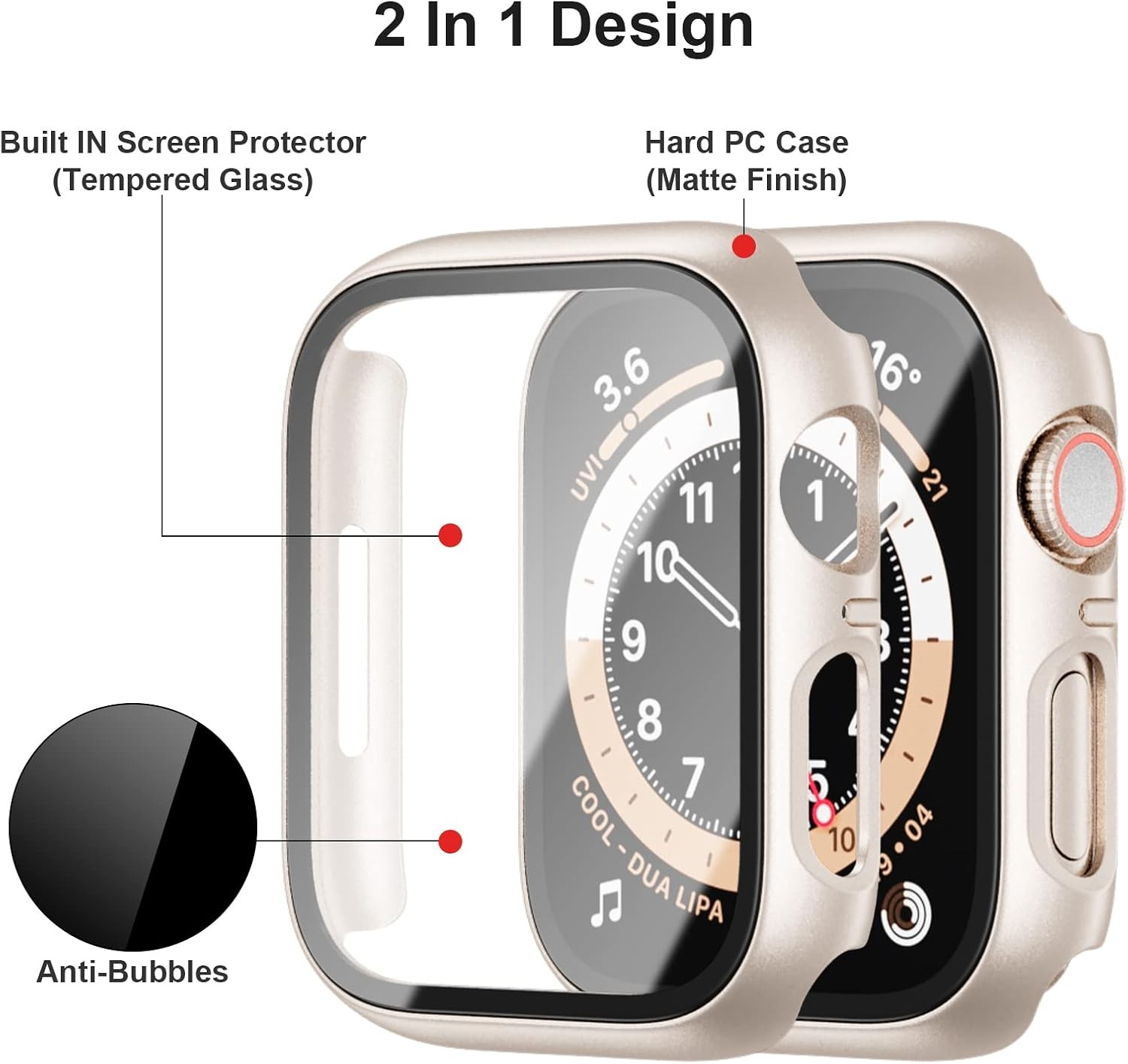 10 Colorful Pack of Cases for Apple Watch Series 3/2/1 42mm with Glass Protector