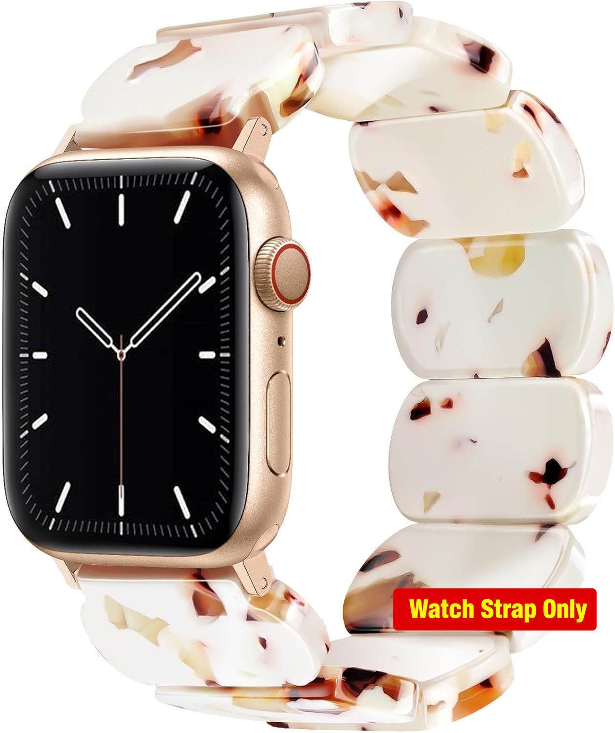 Beaded Resin Stretch Strap Compatible with Apple Watch Series 10/11 38/40/41mm