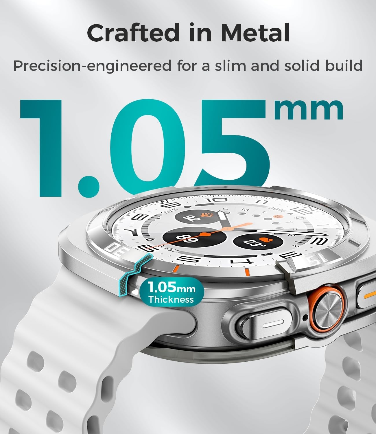 Metal Case with Screen Protector for Galaxy Watch Ultra 47mm 360° Full-Body Bump