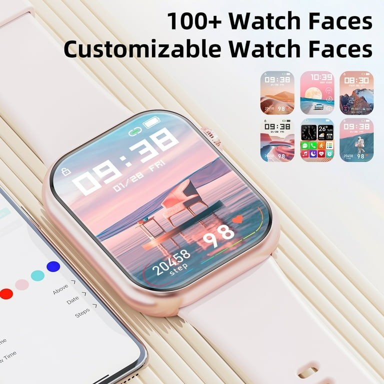 Mingdaln 1.85”HD Womens Smart watch, with Bluetooth for Android & Iphone