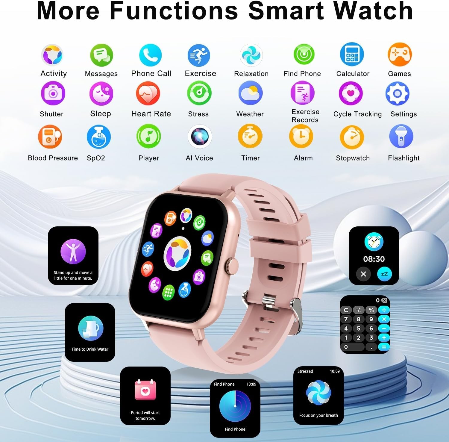 Women’s Smart Watch 1.83″ SmartWatch For Apple iPhone iOS and Android