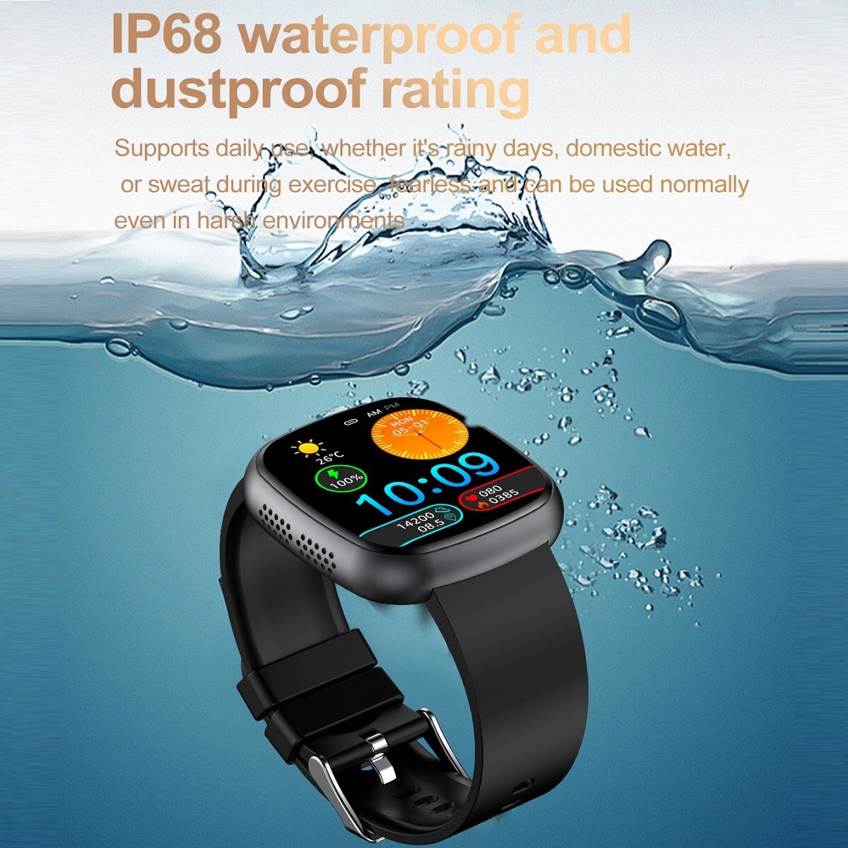 ET593 ECG+PPG AMOLED Smart Watch Waterproof Bluetooth Calling Health Monitoring