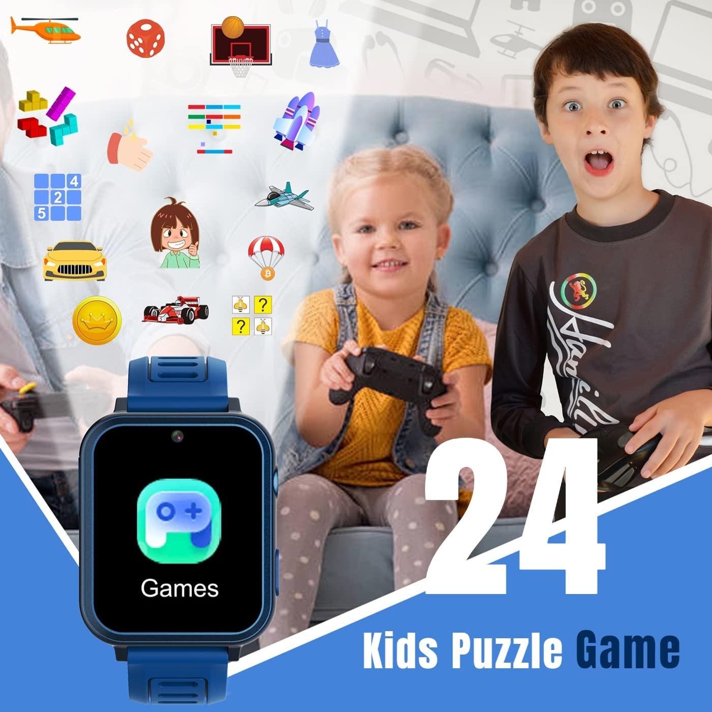 Smart Watch for Kids with 24 Puzzle Games HD Touch Screen Camera Music Player…