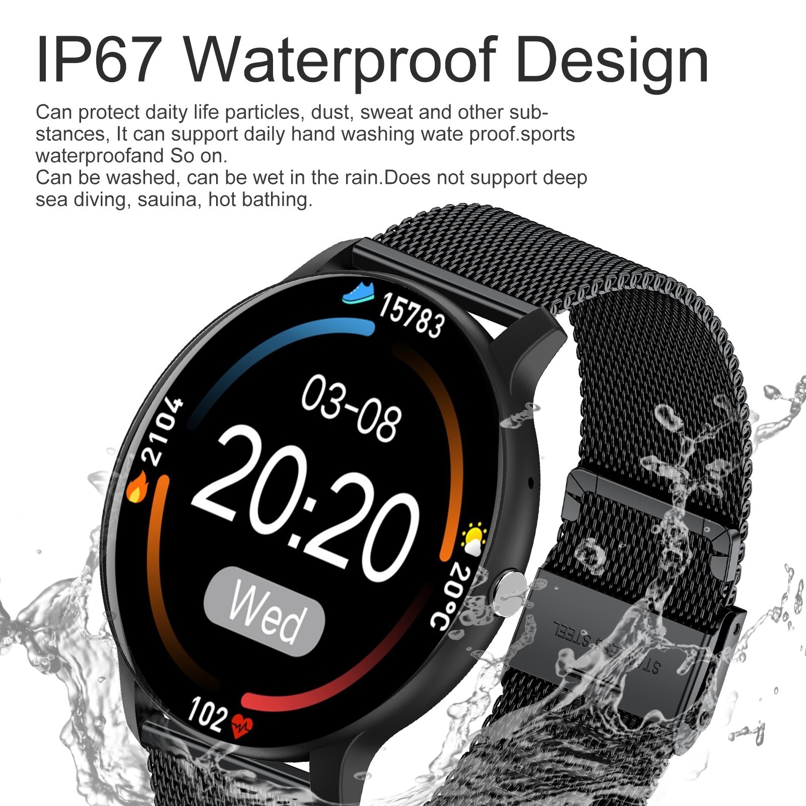 🔥Smart Watch Men Women Fitness Tracker Heart Rate Waterproof for iPhone Samsung