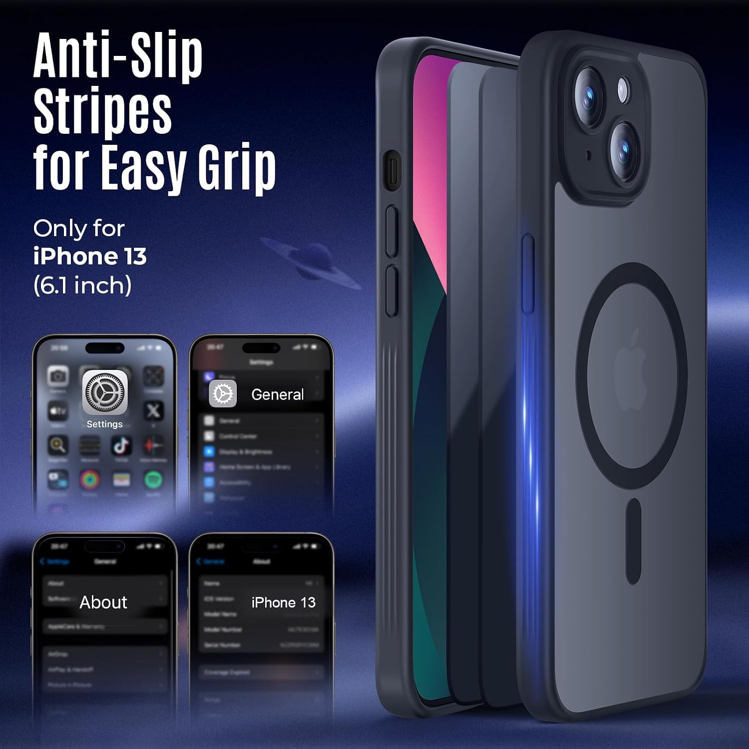 X2 Privacy Screen Protectors For iPhone 13 6.1″ Shockproof Case with Camera Prot