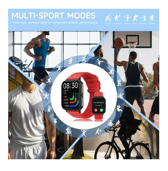 LTPDE Smart Watch (Answer/Make Calls), Multiple Sports Modes IP68 Waterproo Fit