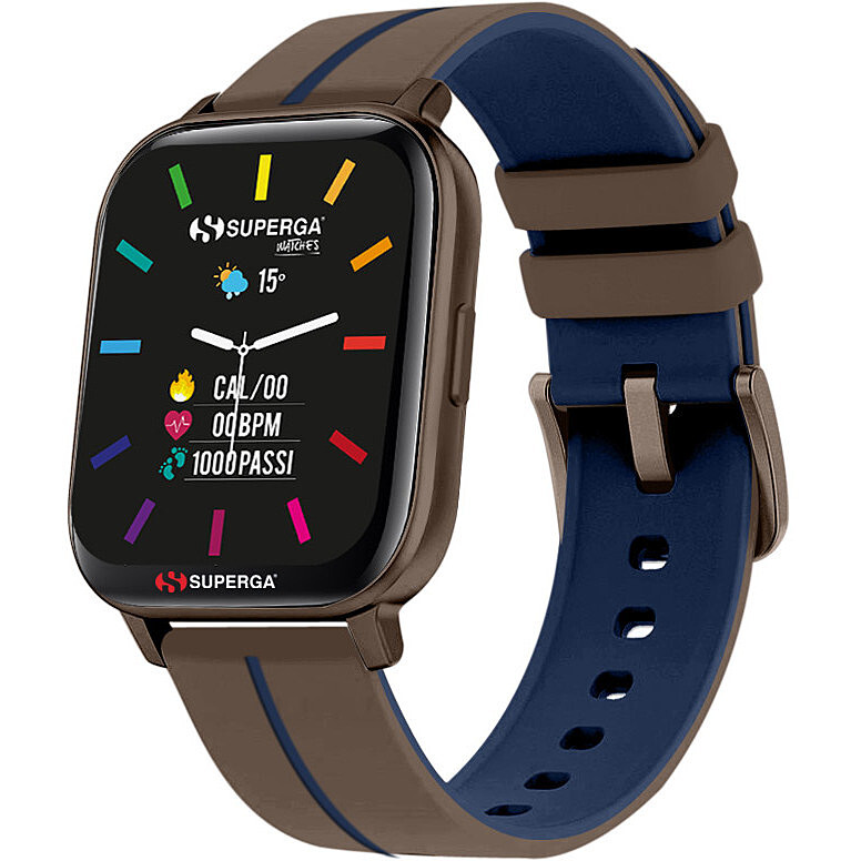 Smartwatch SUPERGA INK 2 SW-STC020 Silicone Brown Blue TOUCHSCREEN NEW