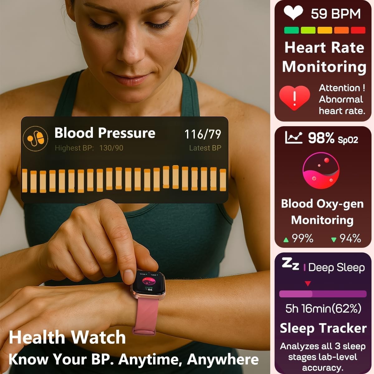 MorePro Smart Watches for Women iPhone Android(Answer/Make Call), 2025 Health