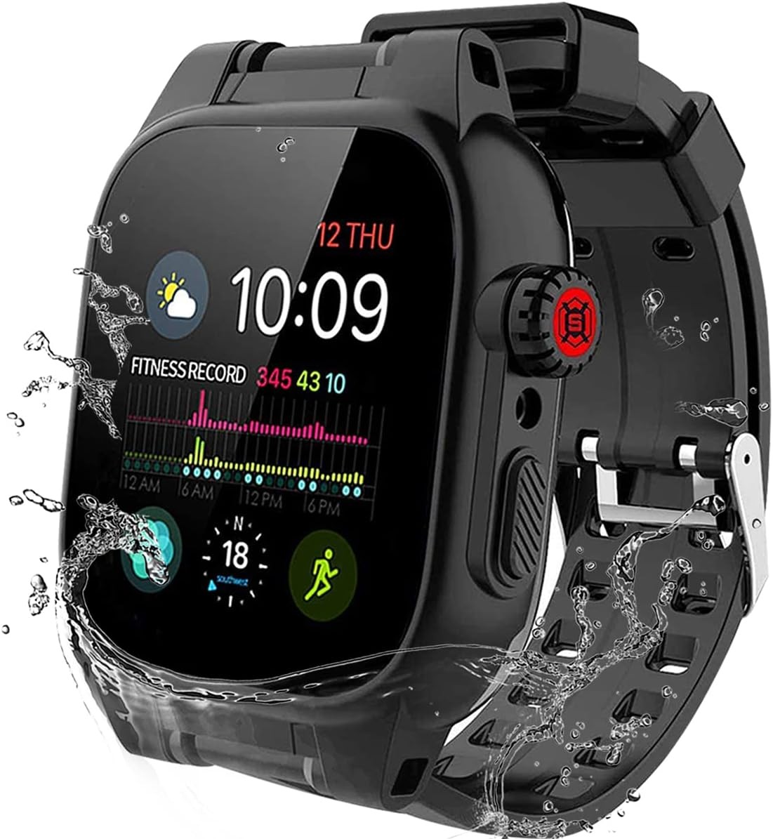 Waterproof Rugged Case for Apple Watch Series 9/8/7 45mm with Screen & Band