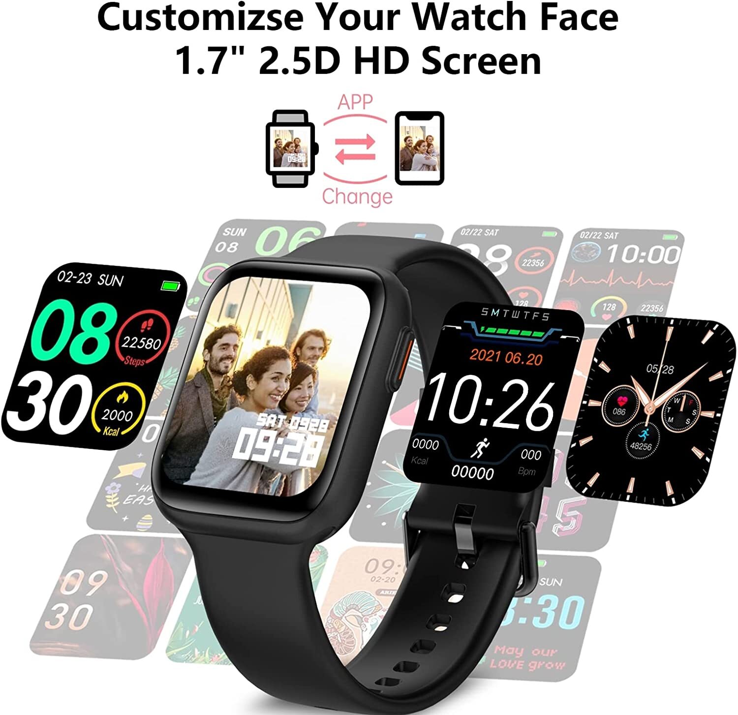 Christmas gift for men women boy girl Blue tooth Smart watch phone call sport