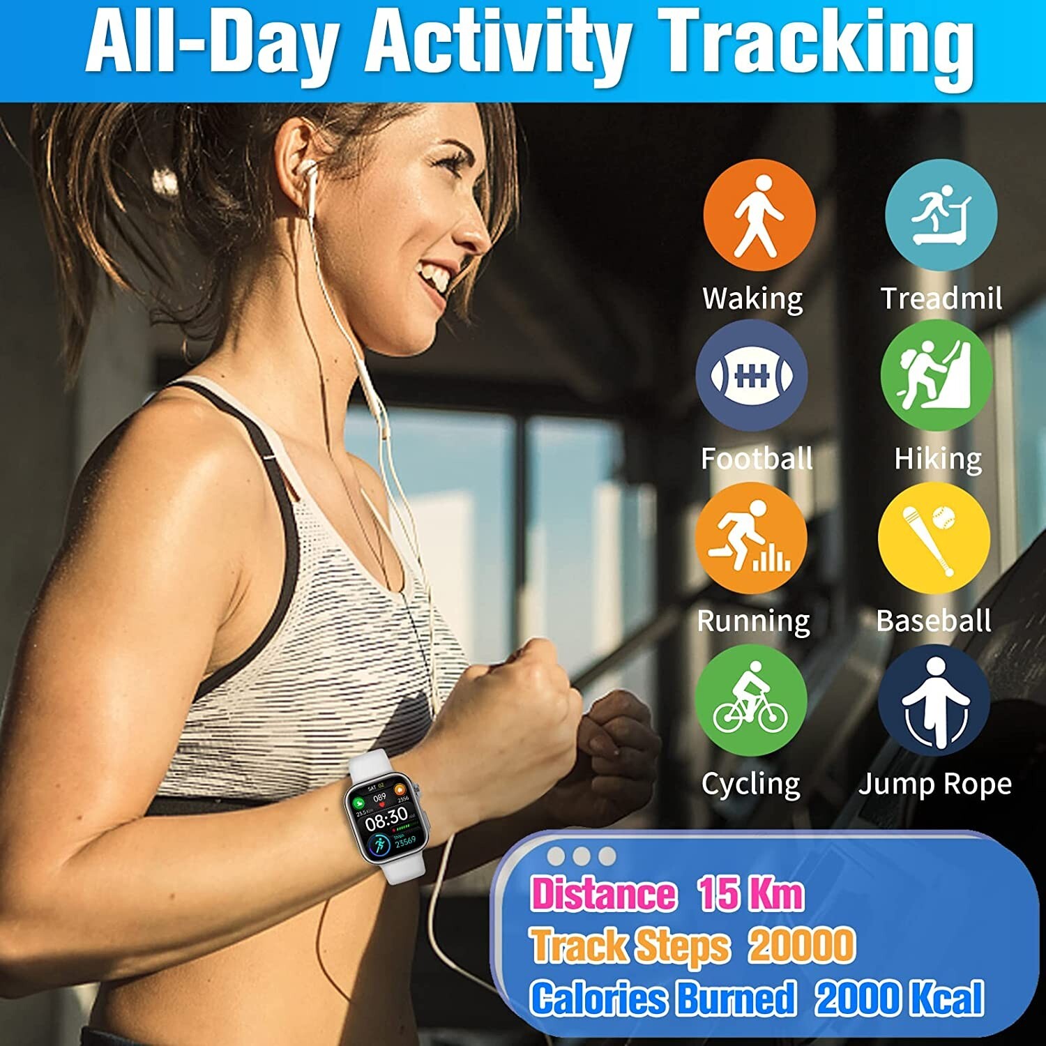Smart Watch Android IOS 1.81 FullTouch Answer/Make Call/Heart Monitor Waterproof