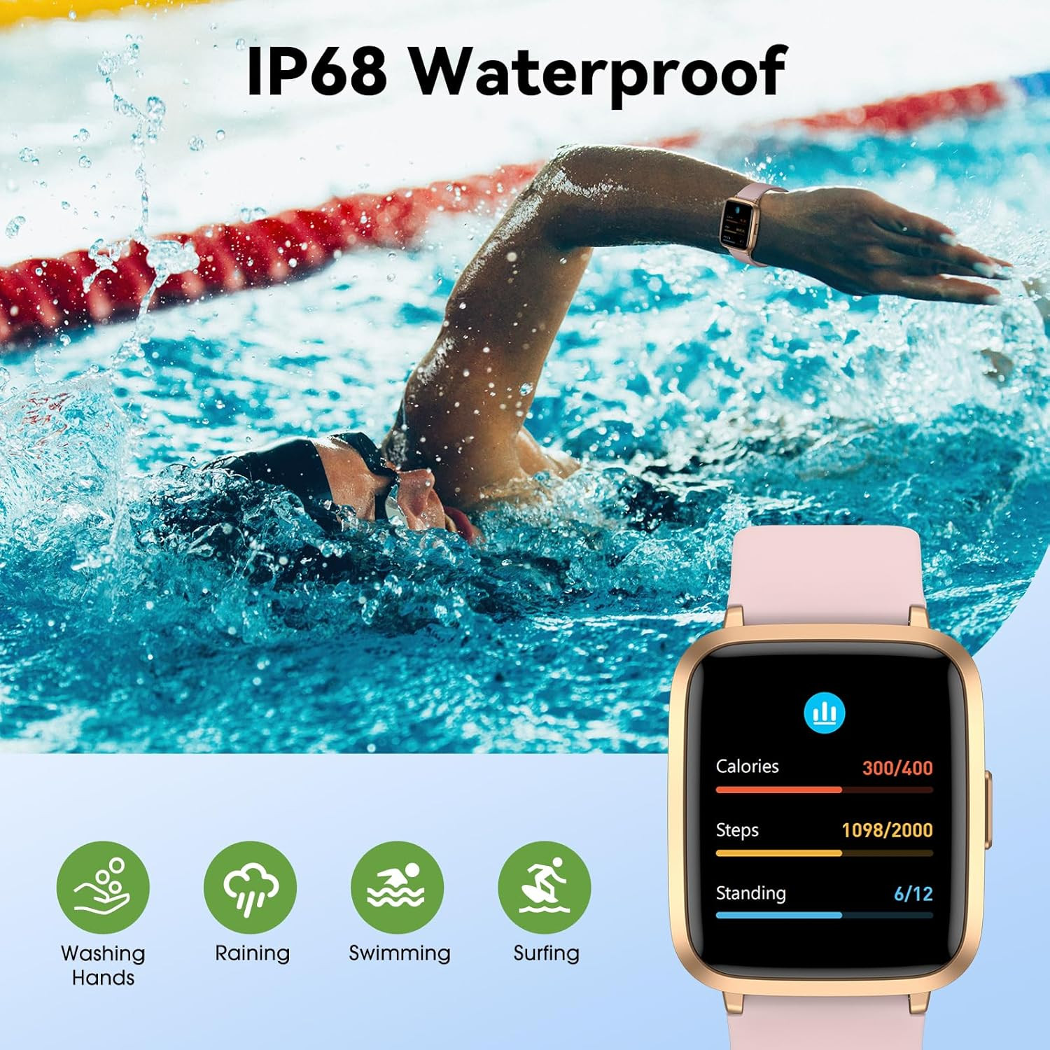 Fitness Tracker Watch with Heart Rate Monitor, Activity Tracker with Pedometer,