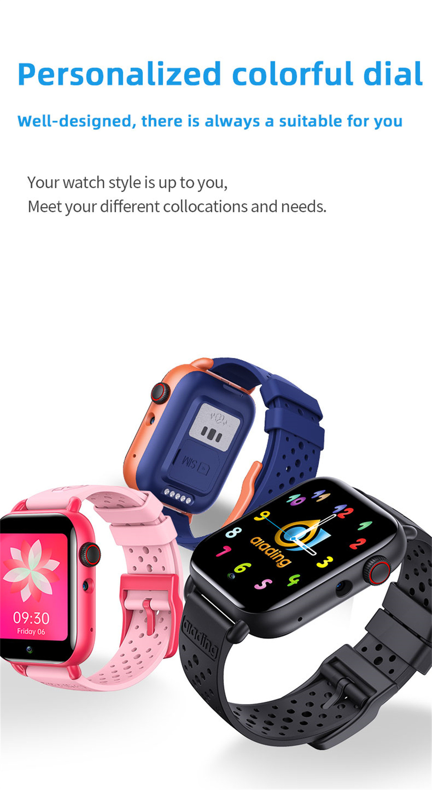 4G Kids Smart Watch Touchscreen Smartwatch Fitness Tracker SOS Call 1GB+8GB
