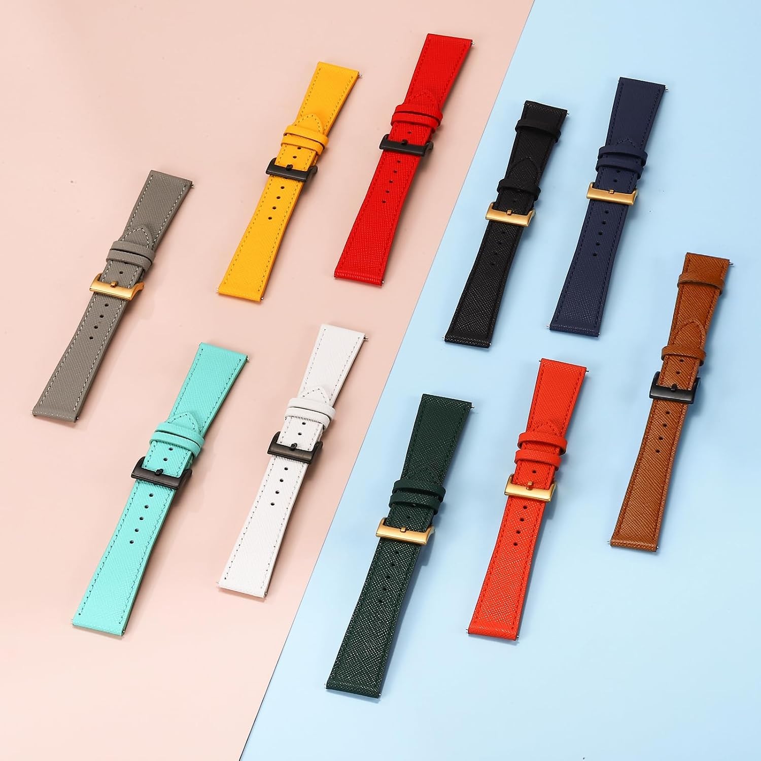 Genuine Leather Watch Band for Men and Women | Quick Release, Stainless Buckle