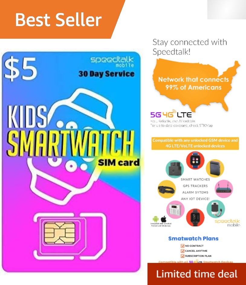 Affordable $5 Kids Smartwatch SIM Card Kit – Easy Activation & 30 Days Service