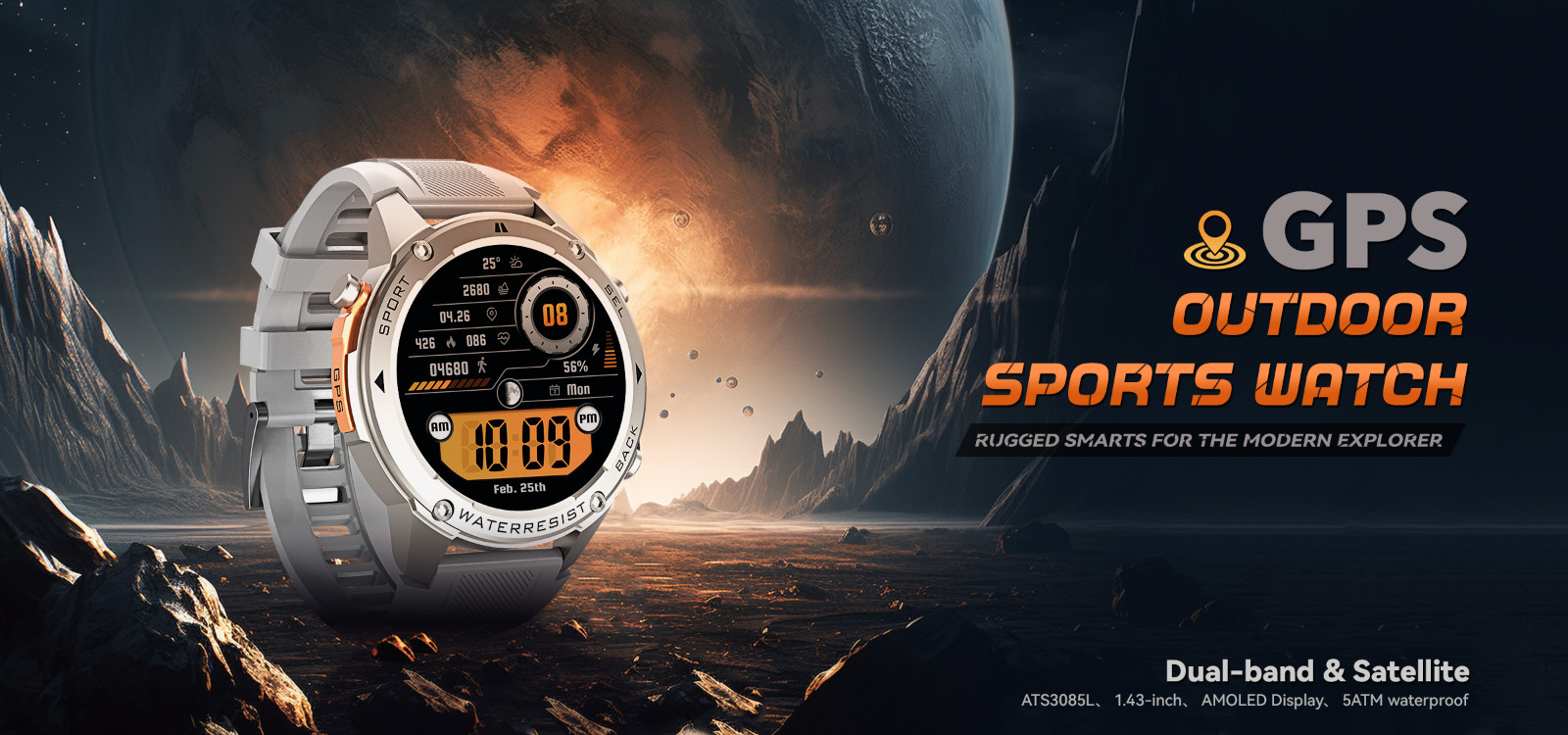 DM56 Smart Watch 1.43 Inch Full Touch Screen GPS Compass 5AT, MEJOR RELOJ.