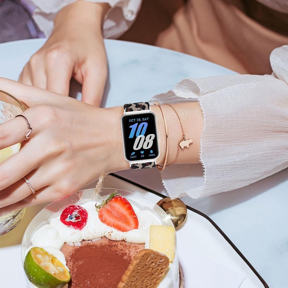 Nylon Strap Compatible with Samsung Galaxy Fit 3 SM-R390 Stretchy Adjustable