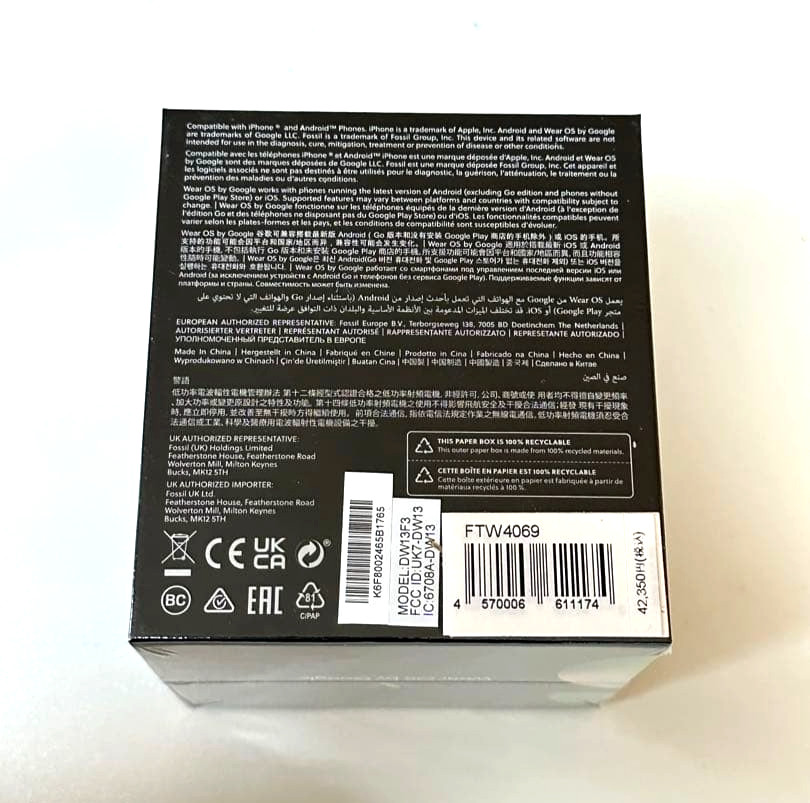 FOSSIL GEN6 FTW4069 Smart Watch Black 44mm New