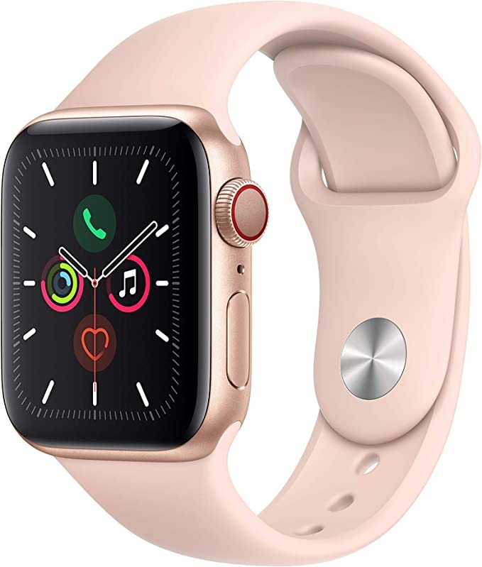 Apple Watch 5 GPS Cellular 40MM Gold Aluminum Pink Sport CRACKED SCREEN/LCD
