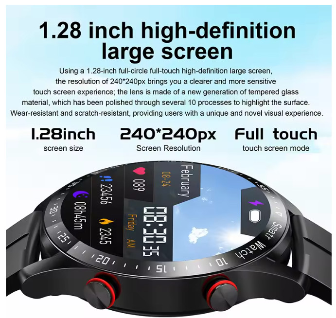 ECG+PPG Bluetooth Call Smart Watch Men Laser Health Blood Pressure, Sports