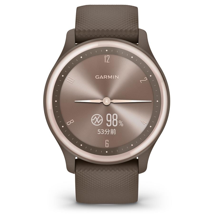 Garmin vivomove Sport Peach Gold Cocoa Hybrid Smart Watch Analog & Digital