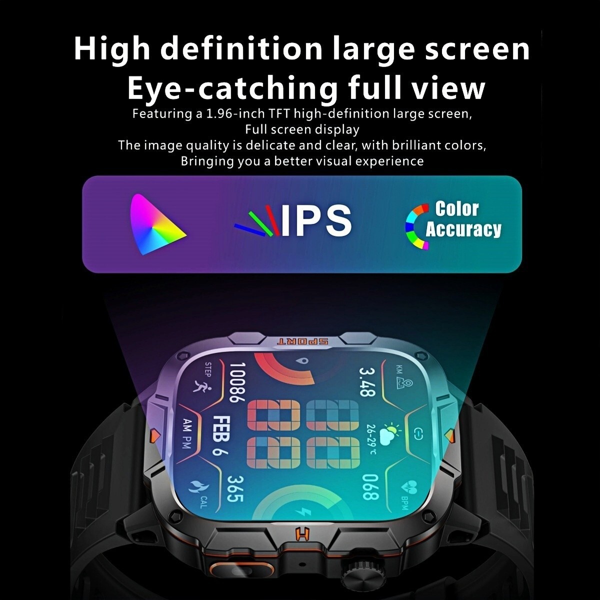 🔥 Smart Watch Men Women (Call Receive/Dial) Rugged Fitness Tracker Waterproof