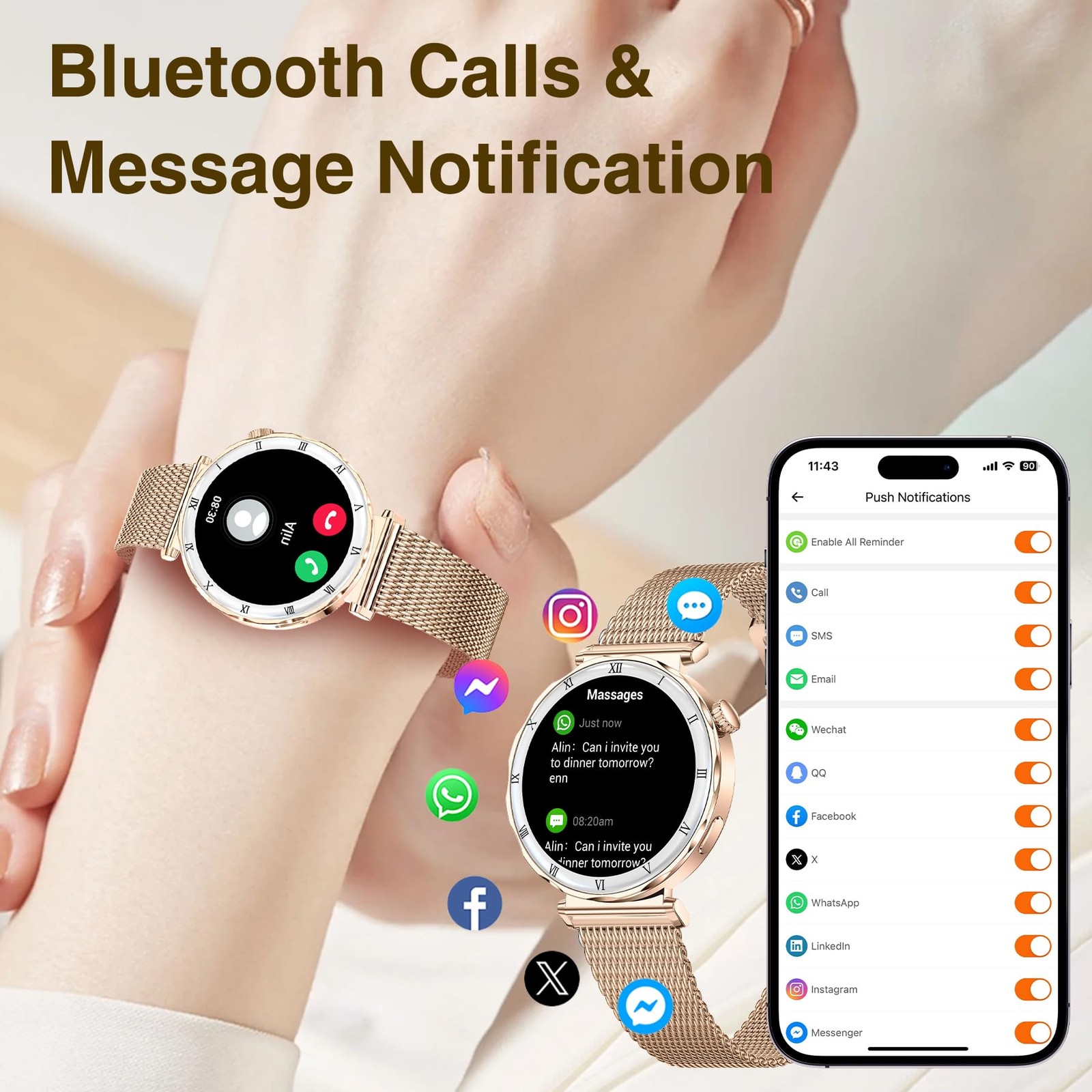 Smart Watches for Women (Answer/Make Calls),1.19″ AMOLED Slim with Heart Rate…