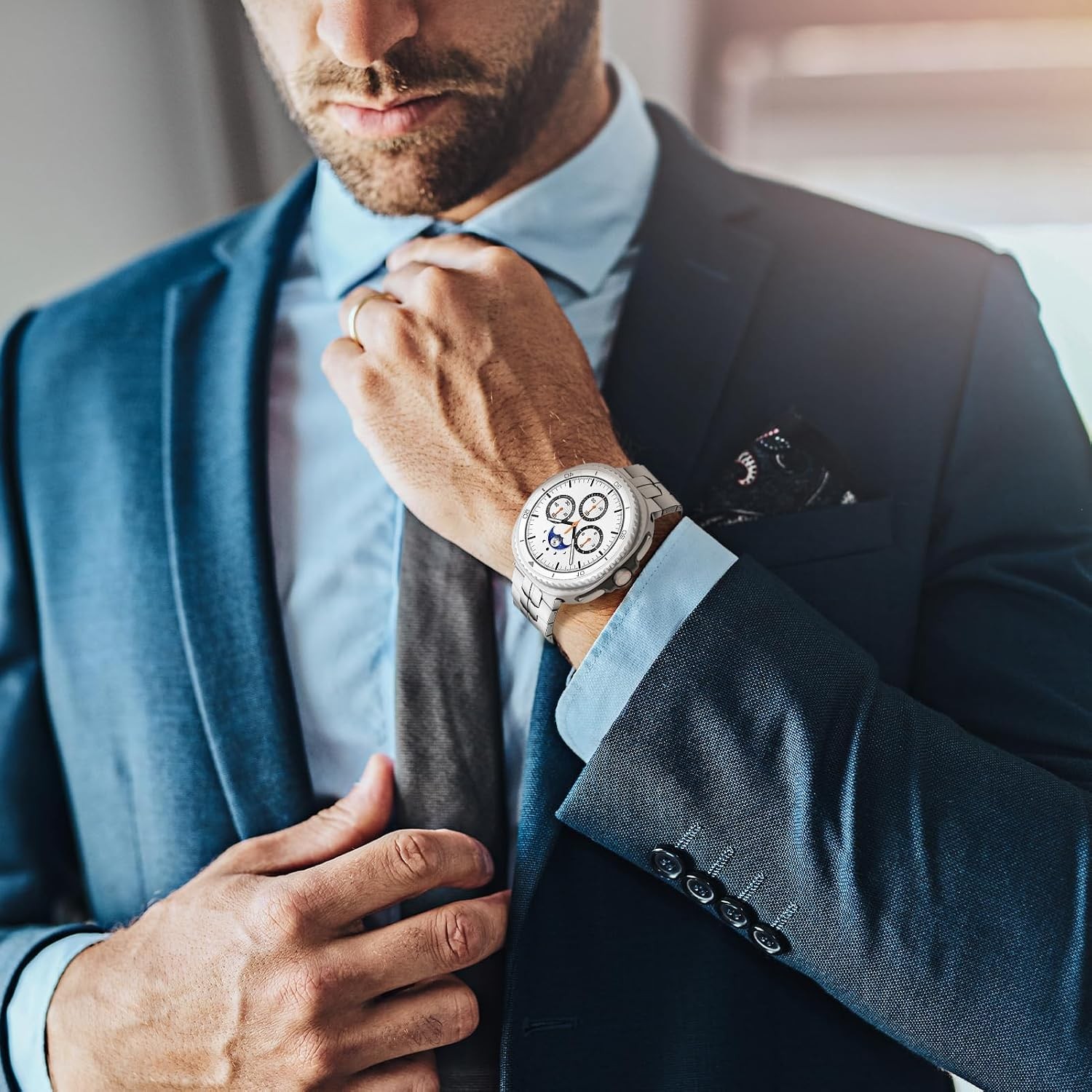 Metal Stainless Steel Strap Compatible with Samsung Galaxy Watch 40mm 44mm