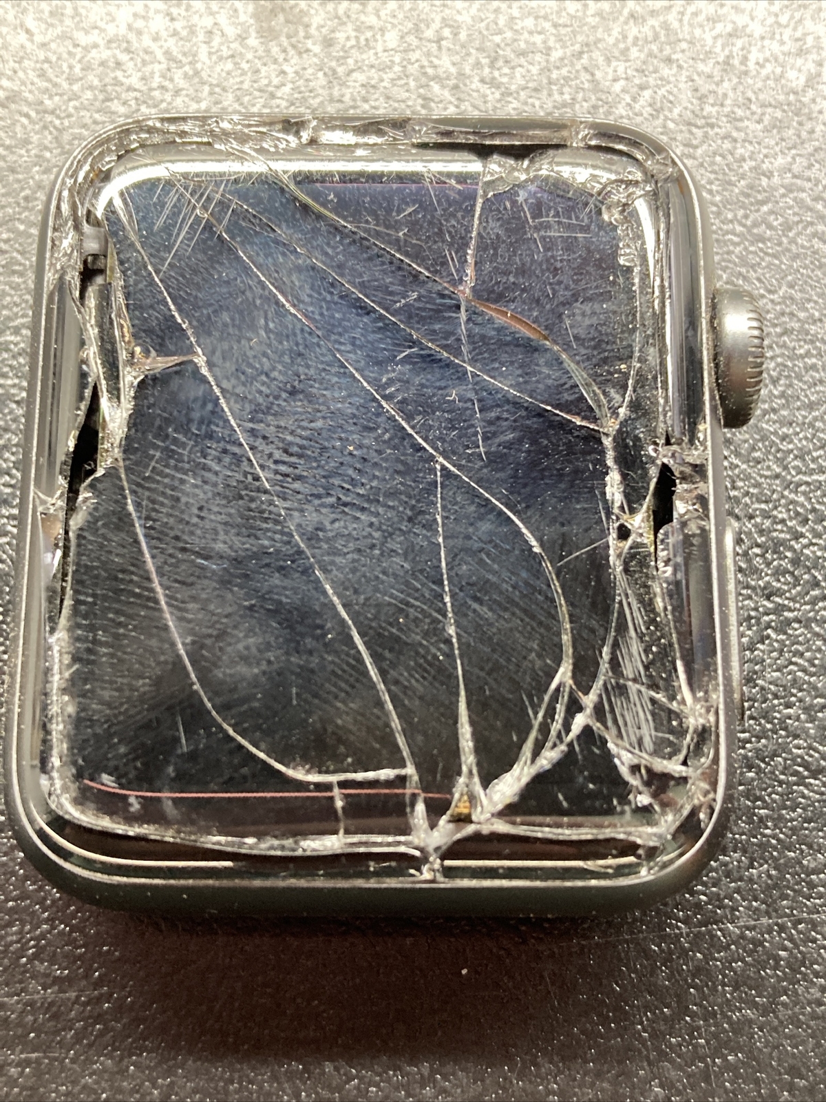 Black Apple Watch A1859 Series 3 42mm Broken Screen For Parts