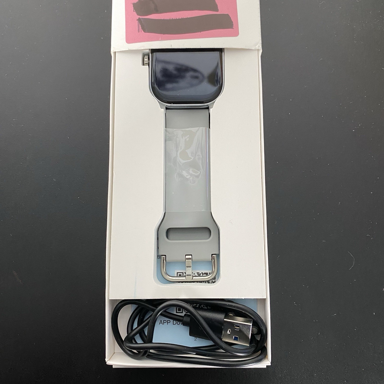 Fit Fitness Tracker/Smart Watch Gray For iPhone Or Android