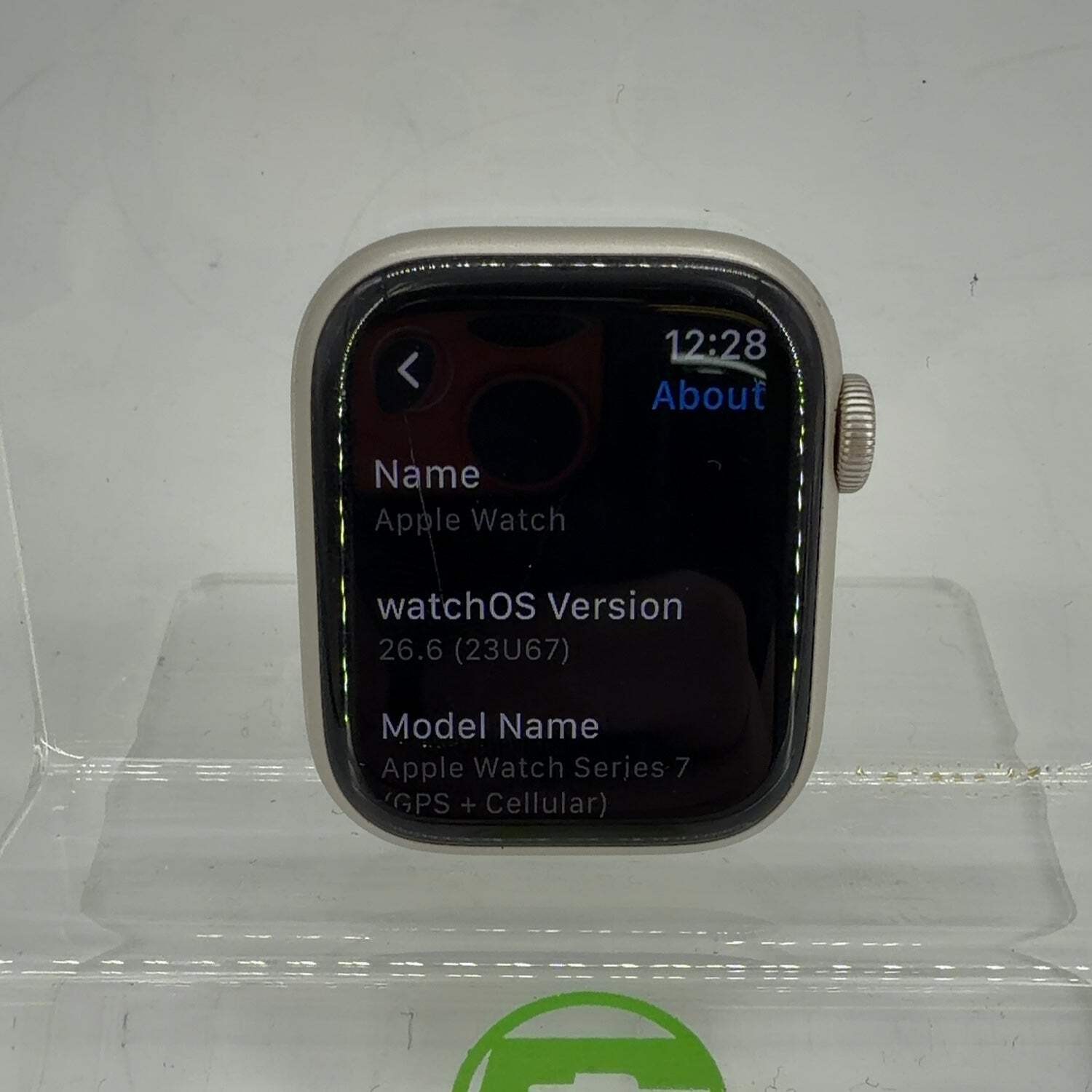 Unlocked Apple Watch Series 7 41MM Silver Aluminum A2475 Face Only