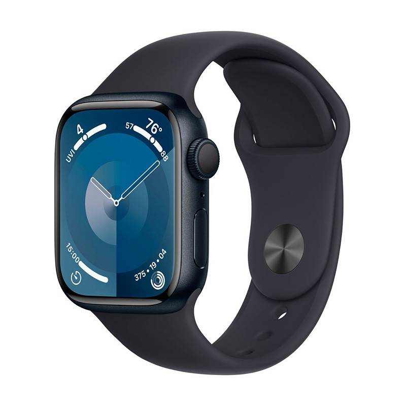 Apple Watch Series 9 41mm Aluminum Case with Sport Band – Midnight, S/M (GPS)…