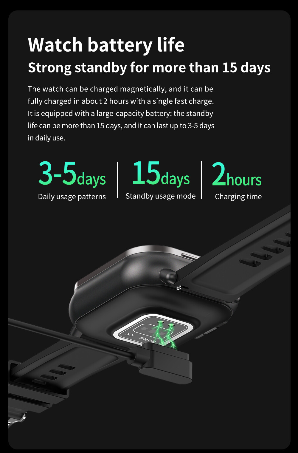 Wireless Headphones Bluetooth Smart Watch Touch Screen Bluetooth Call Bracelet