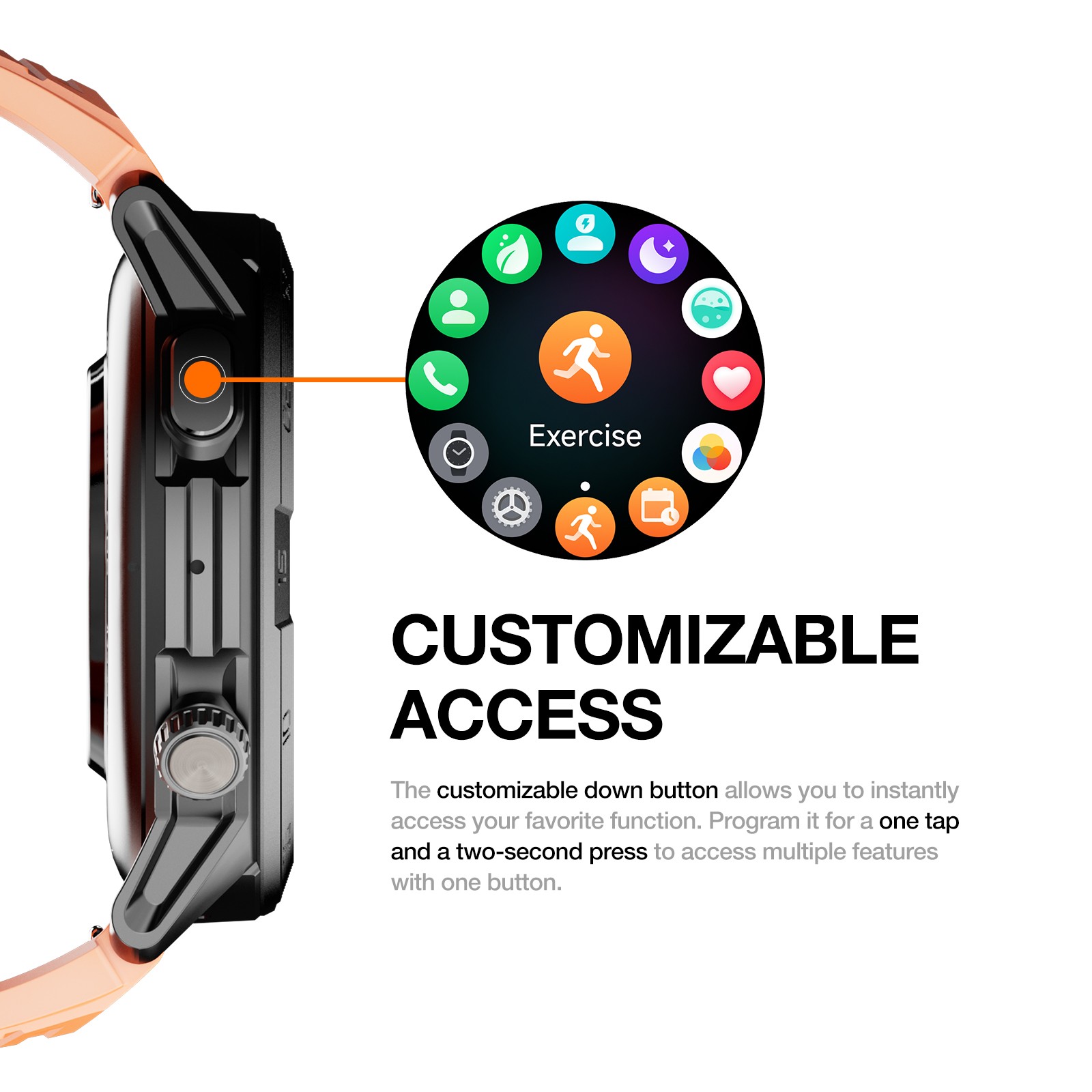 AGM Legion Pro Rugged Smart Watch GPS 5ATM IP68 Waterproof Smartwatch Bluetooth