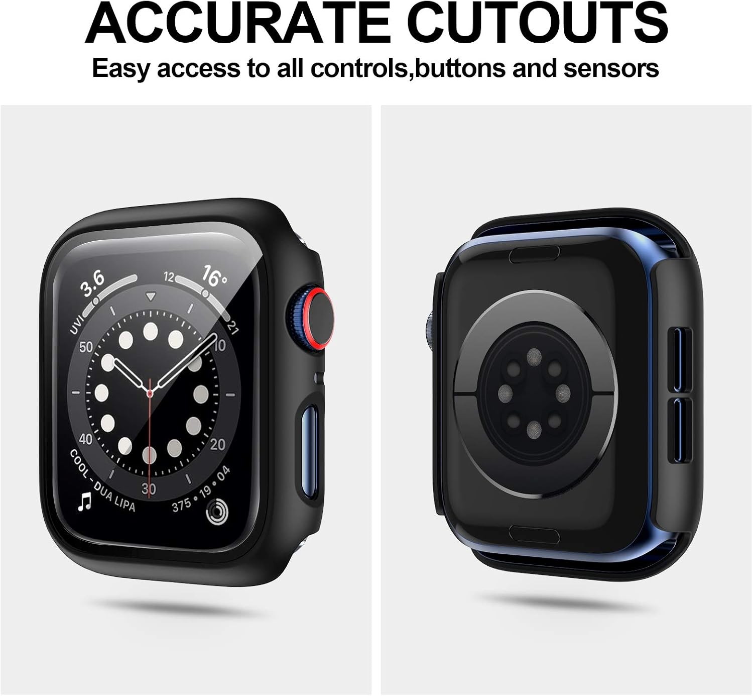 6-Pack Hard Case with Tempered Glass for 42mm Apple Watch Series 3, Full Coverag