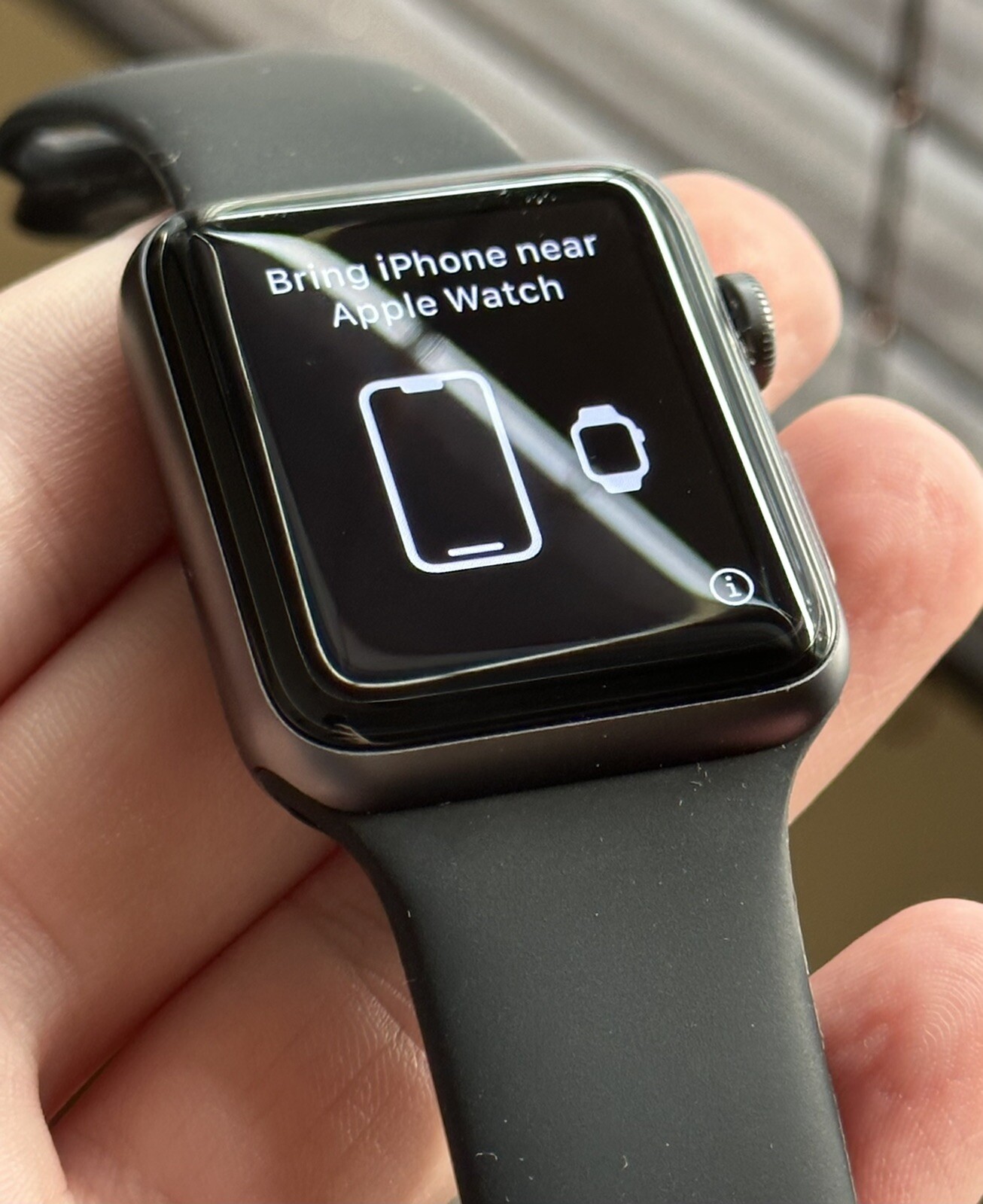 Apple Series 3 42mm Smartwatch – Space Gray Aluminum Case/Aftermarket Black Band