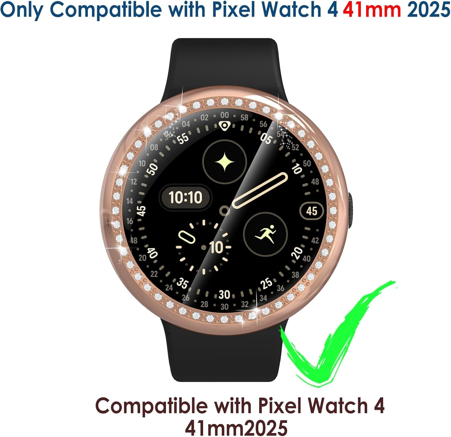 5-Pack Bling Case for Google Pixel Watch 4 41mm with Crystals Diamond Frame