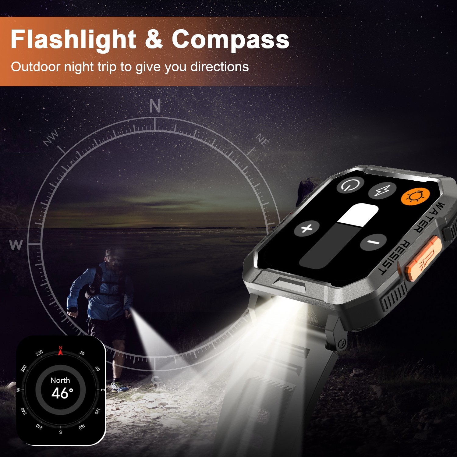 🔥Military Smart Watch for Men(Call Receive/Dial)Rugged Tactical Fitness Tracker