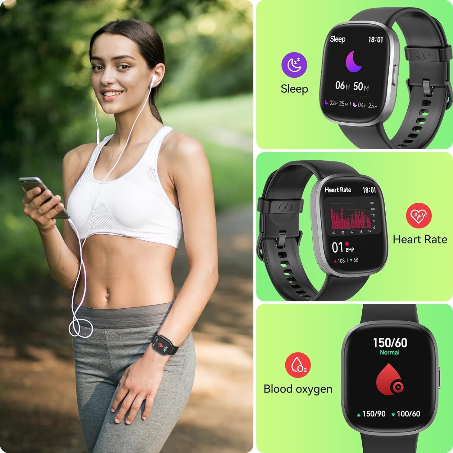 Smart Watch for Men Women(Answer/Make Call), 1.83” HD 1.38oz Activity Fitness T