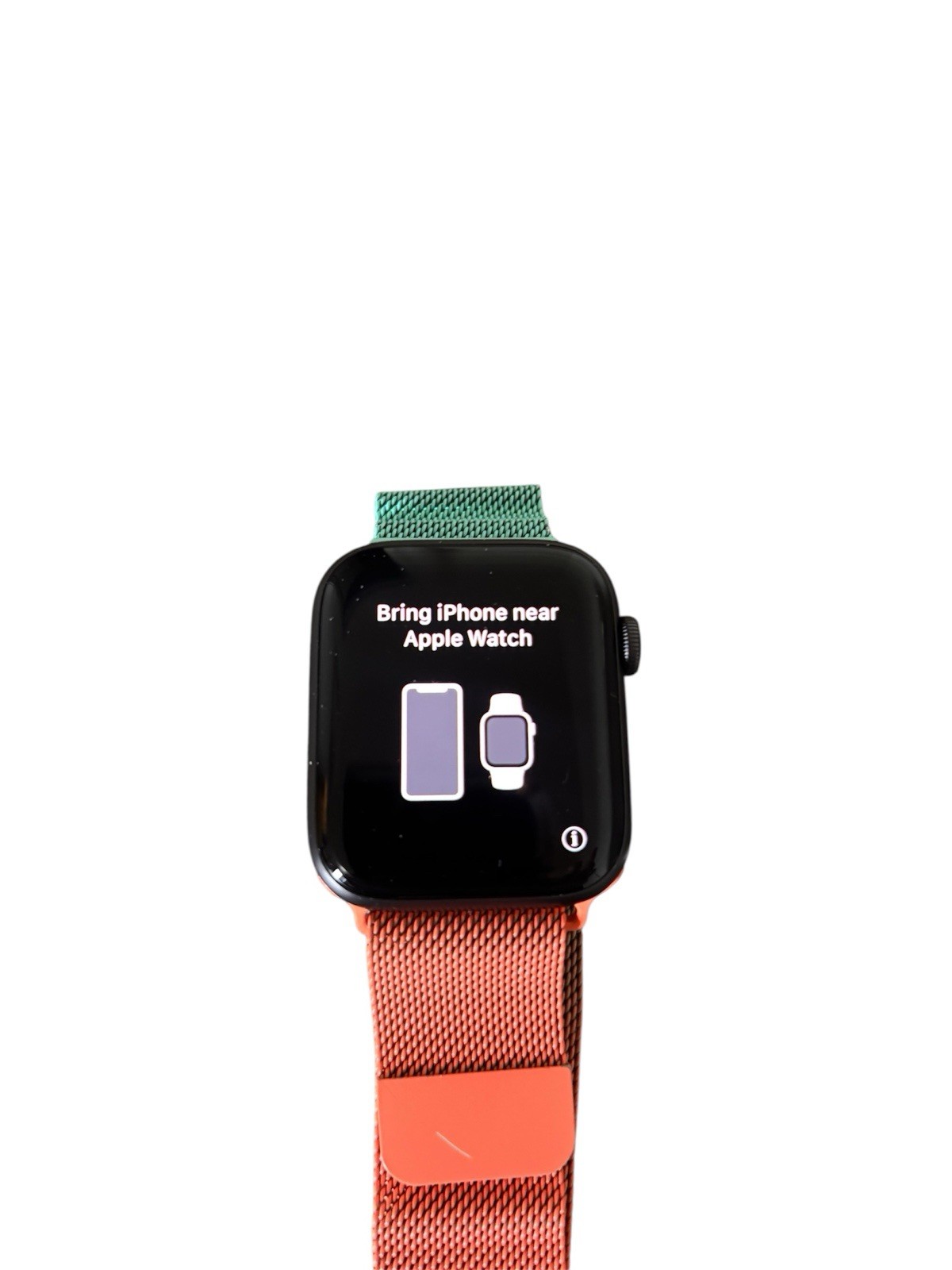 Apple Watch SE 44mm Space Gray Aluminum Case with Orange /green Sport Band