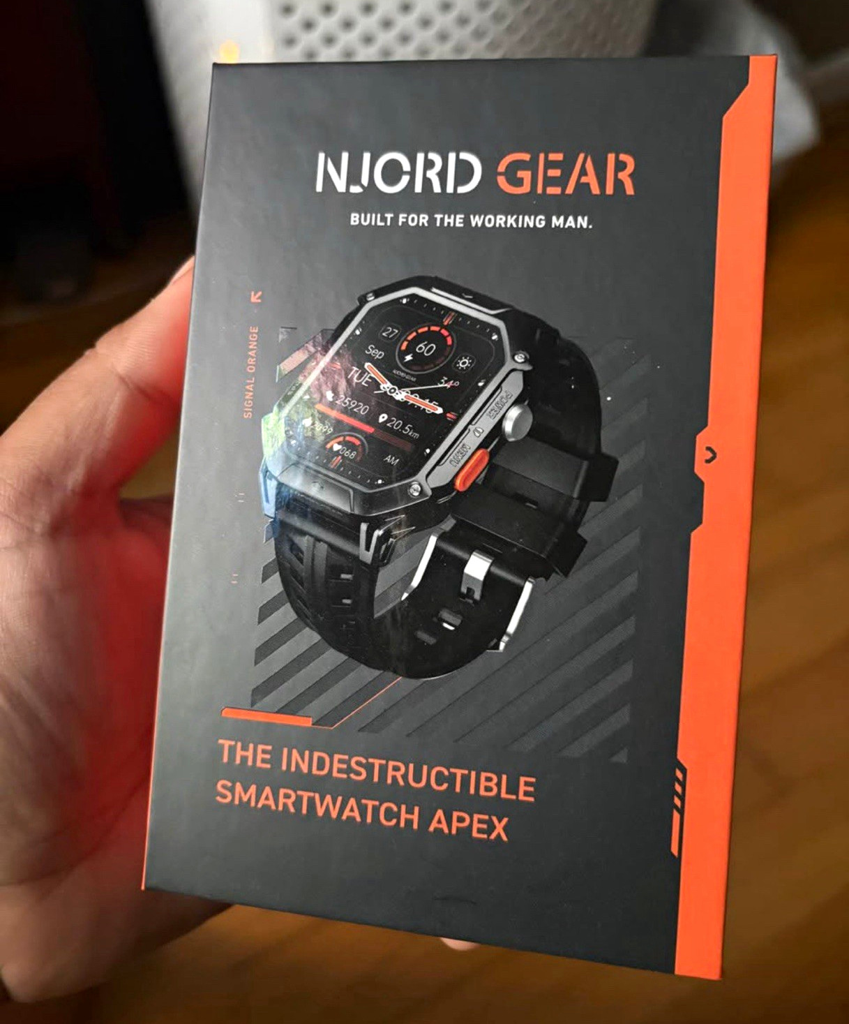 NJORD GEAR Apex Smartwatch 54MM Black Metal Case Silicone Band iOS/Android