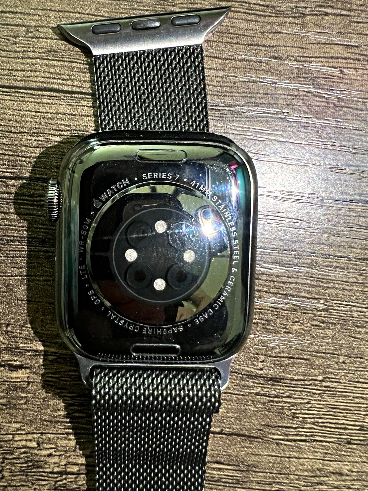 Apple Watch Series 7 41mm Black Stainless Steel Milanese Loop Band 32GB Unlocked