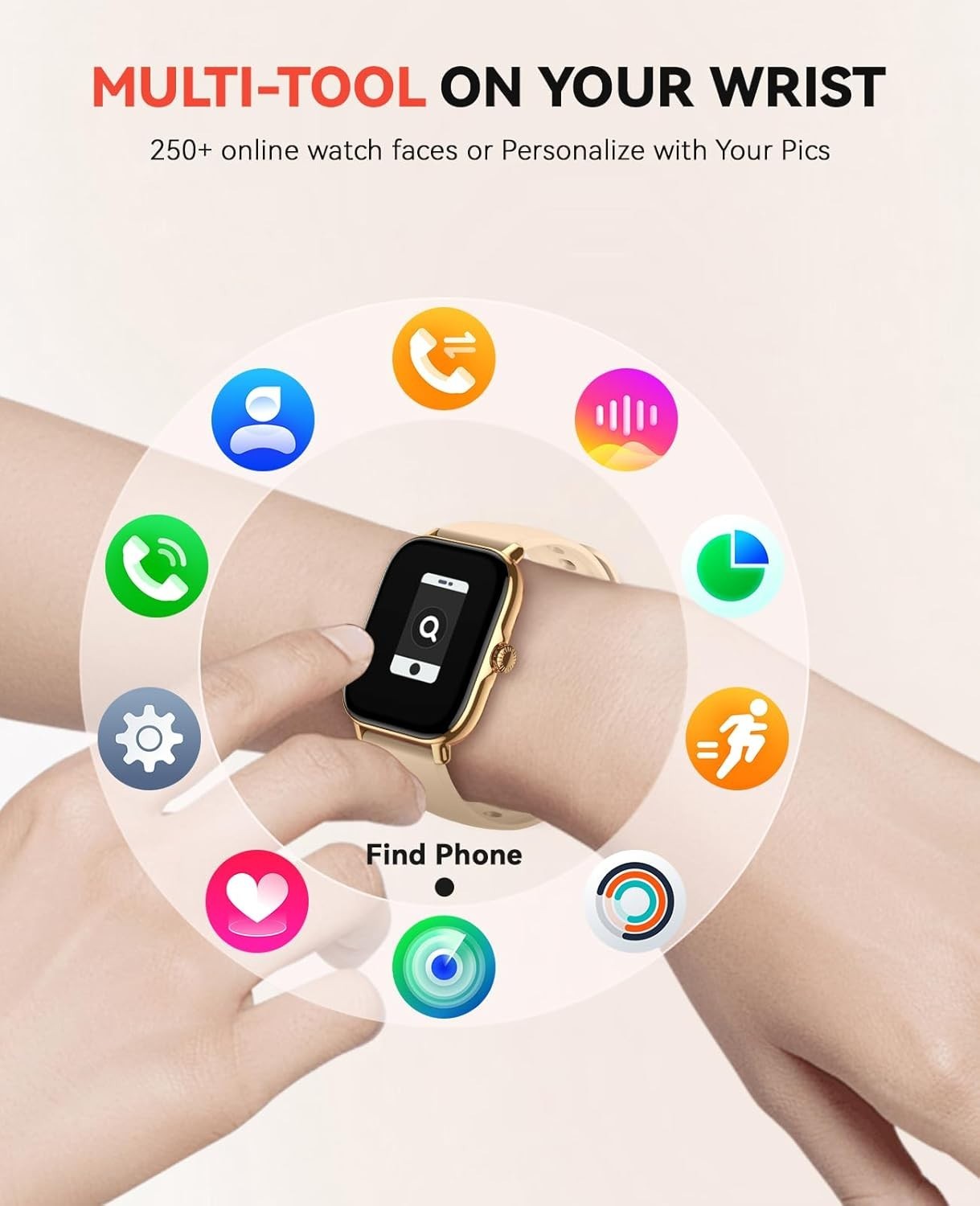 Smart Watch for Women Men- Answer/Make Call, IP68 Waterproof Fitness Step Tracke