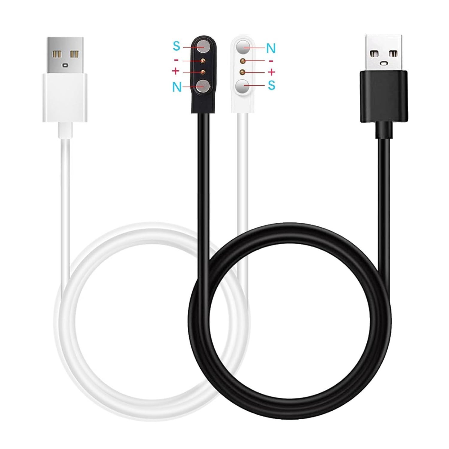 2-Pack GloryFit Smart Watch Charger 2 Pin Magnetic USB Charging Cable