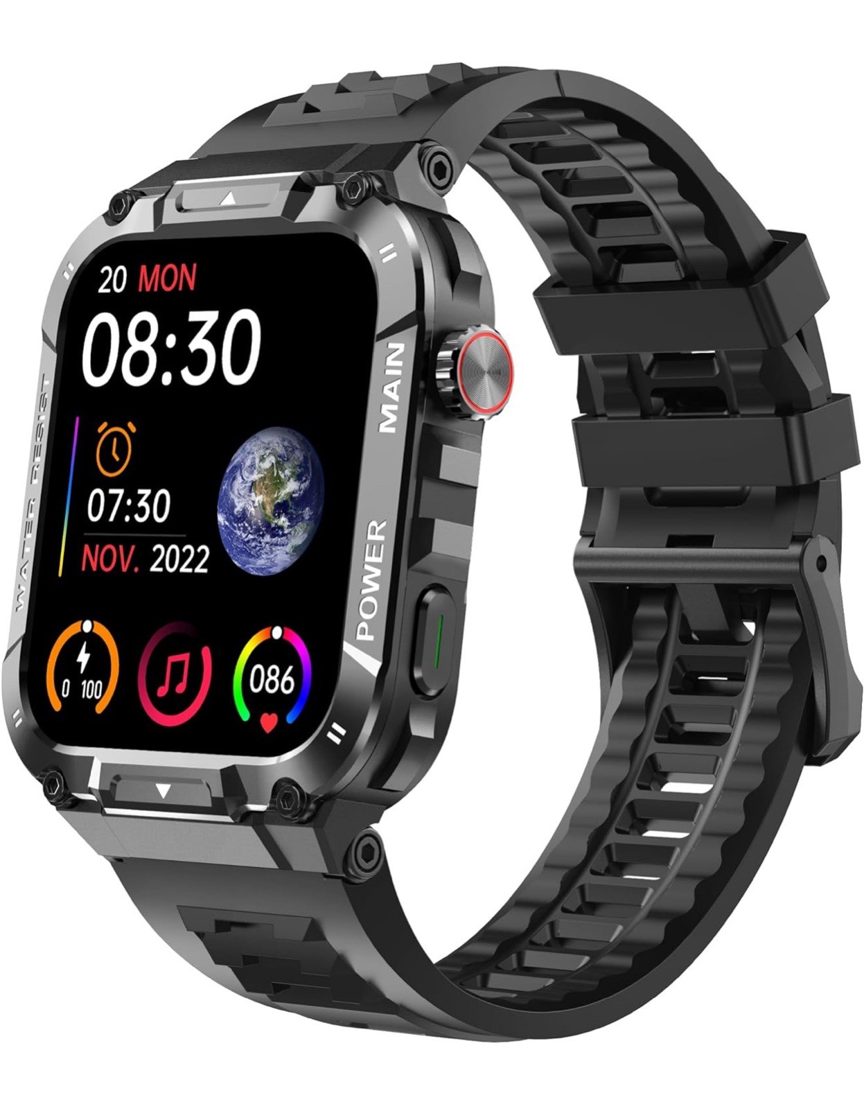 Military Smart Watch for Men 1.96 Inches Outdoor Sports Smartwatch with Answer/M