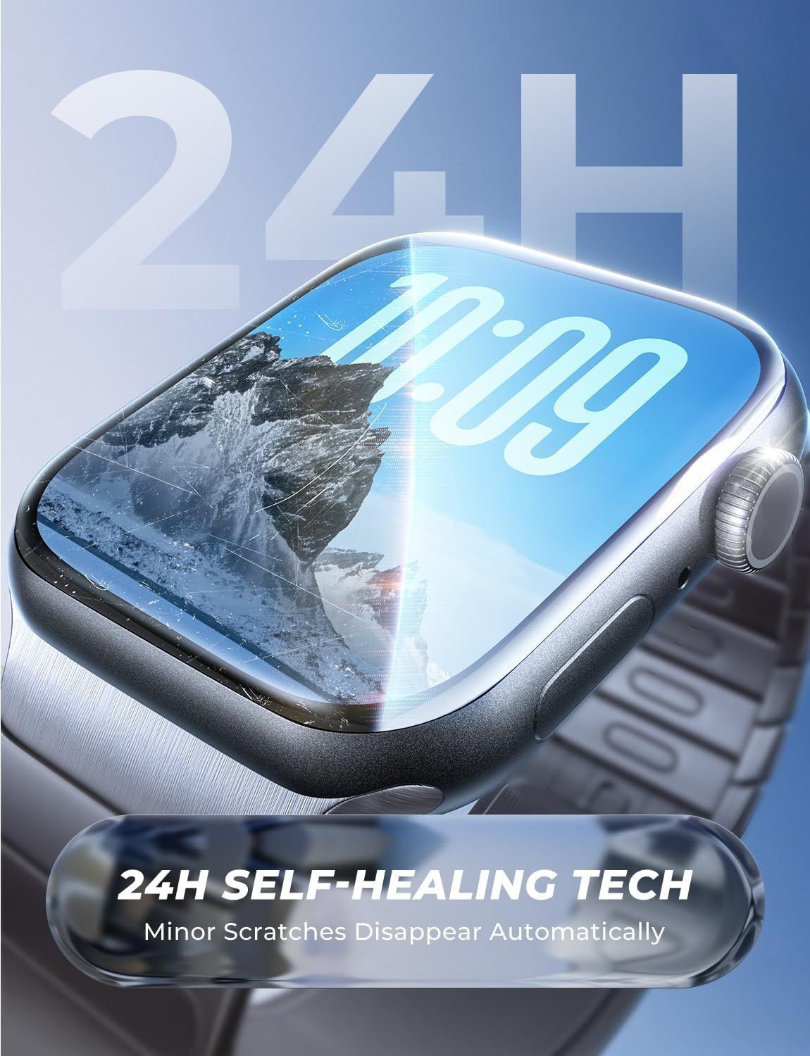 Self-Healing EPU Film Screen Protector 2 Pack for Apple Watch 41mm Series 9/8/7