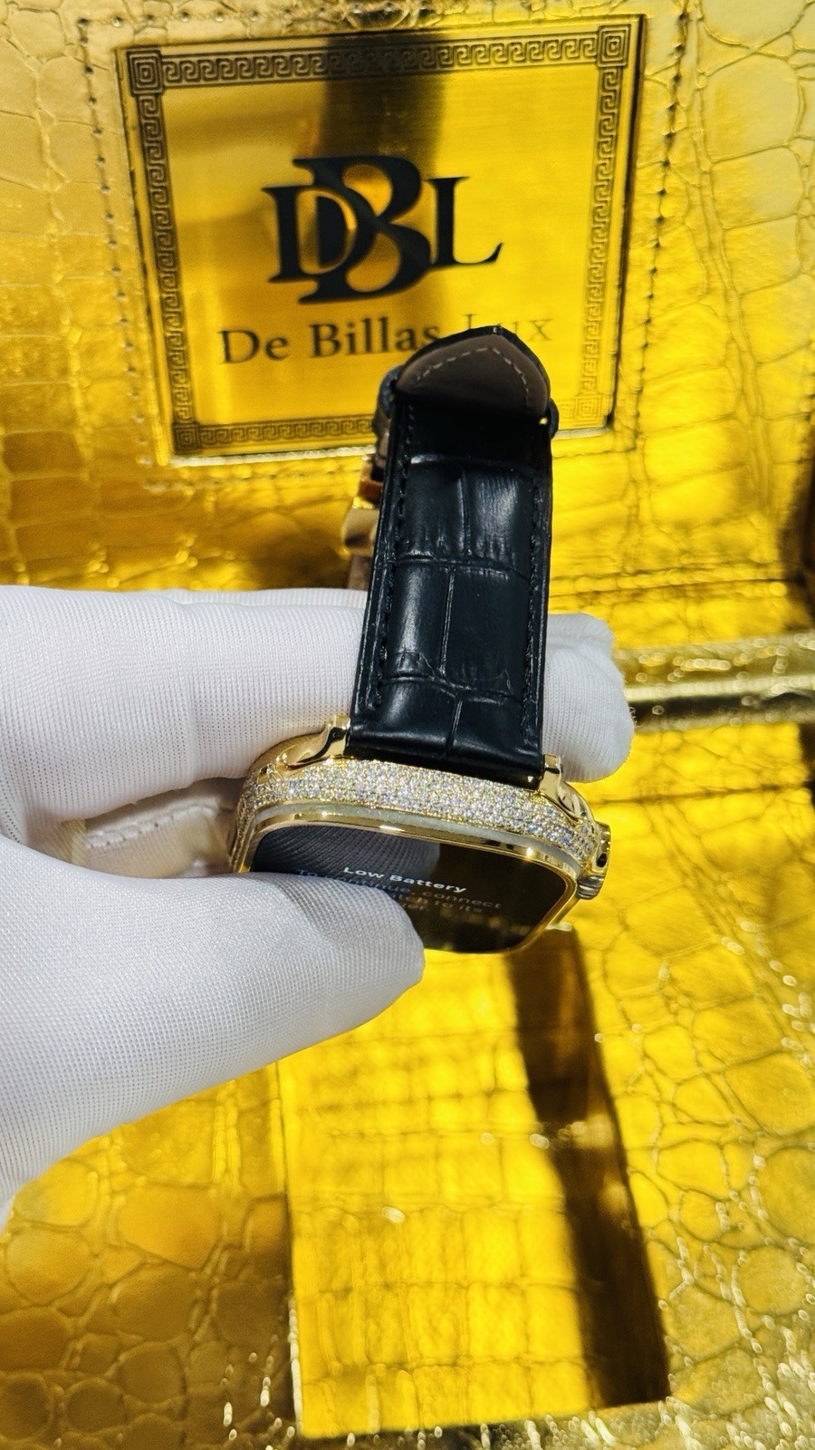 ✅ Custom 24k Gold Apple Watch Ultra 2 Zircon Diamonds + Luxury Box | Authentic ✅