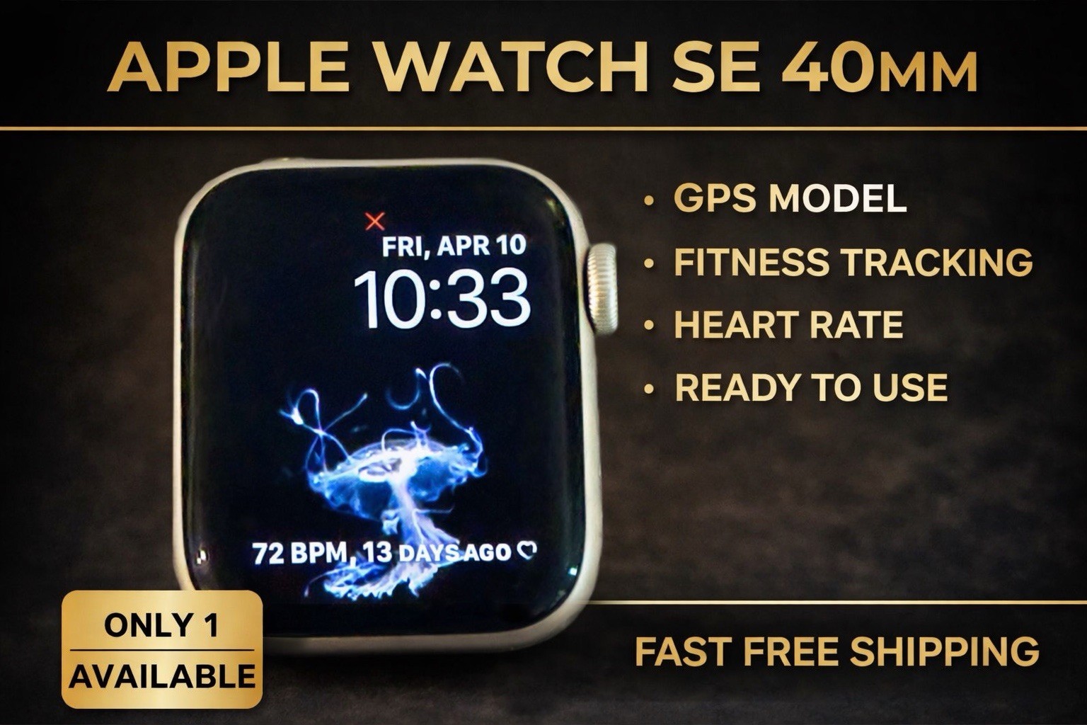 Apple Watch SE 40mm GPS Space Gray Aluminum Black Sport Band Tested Works