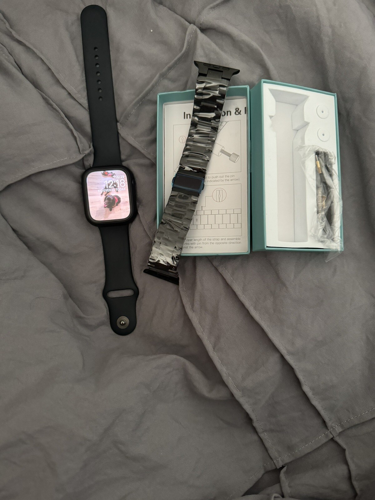 Apple Watch Series 9 45mm Aluminum Case with Sport Band – Midnight, M/L (GPS)…