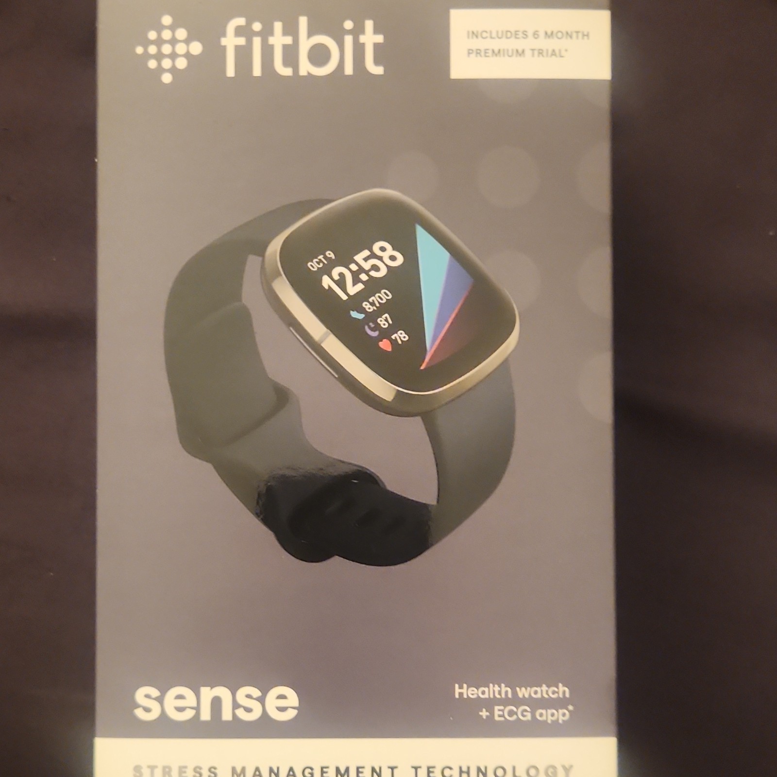Fitbit Sense ECG Smartwatch ECG App 40mm Gold Case Black Silicone Band